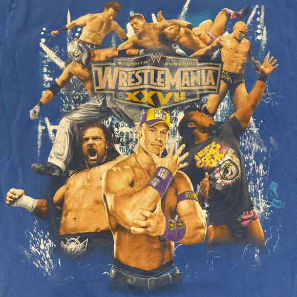 WWE by Hybrid Youth XL WrestleMania XXVII John Cena Graphic 2011 T-Shirt Retro - Picture 3 of 7